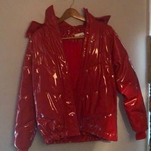 H&M Red Latex Puffy Jacket